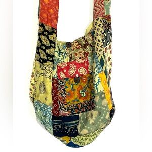 Gypsy Rose patchwork hobo crossbody bag, hippie, bohemian pockets